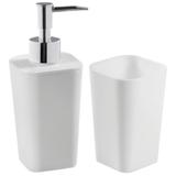 Porta Sabonete Líquido com Porta Objetos Astra Branco/Cromado