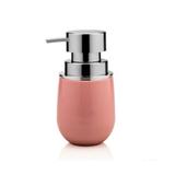 Porta sabonete líquido de bancada em plástico rosa quartz New Belly Cromo OU