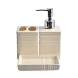 Porta Sabonete Liquido Saboneteira Kit Banheiro Porcelana 3 Cores - Zein