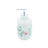 Porta sabonete líquido vidro Flowers branco 7x17cm 250 ml Urban