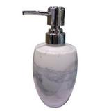 Porta sabonete liquido vidro marble round branco 8x8x17cm 300ml - Urban