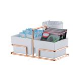 Porta Sachês De Açúcar Adoçante Chá E Mexedor Organizador Rosé Gold 1156rg E 1180rg - Future