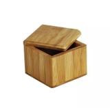 Porta Sal Tempeiro Saleiro Pimenteiro Bambu Tampa Giratória - Welf