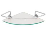 Porta Shampoo de Canto 21cm de raio com vidro Cristal (transparente) de 6mm - Kitbras