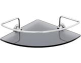 Porta Shampoo De Canto 21cm De Raio Com Vidro Fumê De 6mm - Kitbras