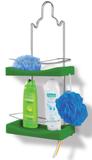Porta Shampoo Duplo Niquelart 349-3 Cromo Colors Aço e Plástico Verde
