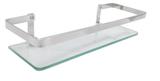 Porta Shampoo Reto Stander Athena com Grade e Vidro 6mm - Kitbras