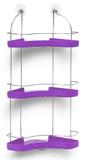 Porta Shampoo Triplo Cromo Colors Aço e Plastico Lilás 307-8 - Niquelart