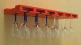 Porta Taças Reto Suporte Decorativo para Adegas Bar - Vermelho Laca - Formalivre