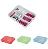 Porta talher de gaveta de plastico colors com 3 divisorias 29,5x20,5x4,1cm - Plast show