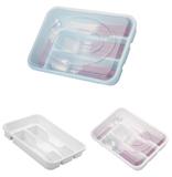 PORTA TALHER DE GAVETA DE PLASTICO COLORS + TAMPA E 3 DIVISÓRIAS 29,5x20,5x4CM 47/089 PLAST SHOW