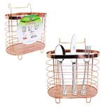 Porta talher duplo aramado metalizado rose - Elegantec