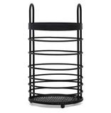 Porta Talher / Escorredor de Talher Aramado Redondo Cozinha Black 20,5x11cm - Wincy