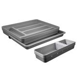 Porta Talheres Organizador de Gavetas Facas Cinza 2 peças - Ou