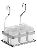 Porta Tempero C/ 6 Frascos Br Inox - Prata com Metalico - SCH4071 - Aramados Schmidt