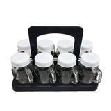 Porta tempero condimento mason jar de vidro 8 peças - Asia