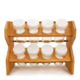 Porta Temperos Bambu 8pc c/ Suporte Linha Tyft Yoi