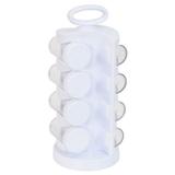 Porta Temperos com Suporte Giratório 08 Potes, Plastico - Carisma