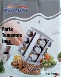 Porta Temperos com Suporte Giratório em Inox 12 Peças Megagift