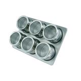 Porta Temperos Condimentos Com Imã Em Aço Inox Art House 6 peças