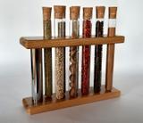 Porta temperos de madeira com 10 tubos de vidro - Container decoração