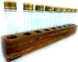 Porta temperos de madeira mescla com 9 tubos pet - Container decoração
