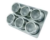 Porta Temperos e Condimentos Magnético com 06 unidades Inox Cozinha - Art house