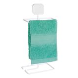 Porta Toalha de Bancada Toalheiro Lavabo Toalheiro de Rosto em Aço - Branco - Metaltru