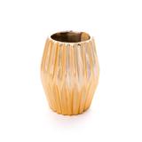 Porta Vela Em Cerâmica Decoração Natal 9Cm Dourado - Cromus