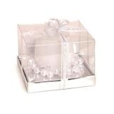 Porta Vela Natalino Branco de Vidro com Pérolas 10cm 1 Peça - Cromus