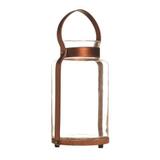 Porta Vela Natalino Grande Madeira e Vidro Com Alça 1 Peça - Cromus