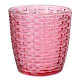 Porta Vela Trama Em Vidro D7,5Xa7,5Cm Cor Rosa - 24717 - L hermitage