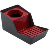 Porta Vidro de Detergente Esponja e Sabão Barra - Chumbo/Vermelho - Crippa