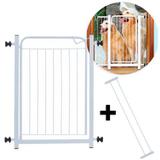 Portão Grade De Segurança Com Extensor De 10 Cm Para Porta (Branco) - Aço mix