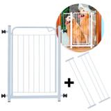 Portão Grade De Segurança + extensor 10 cm - extensor 15 cm Branco Pet Util - Harbon