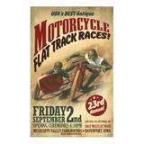 Poster Adesivo Corrida de moto antigas 70x50 cm - Sunset adesivos