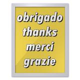 Pôster Decorativo Prolab Gift Obrigado Moldura Branca