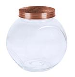 Pote / baleiro de vidro transparente com tampa cobre / rose 2500ml - Wellmix