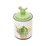 Pote ceramica decor cactus lid verde gde 11.3x11.3x19.5cm - Urban