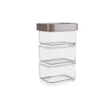 Pote Clear Micro Trio 300 ml Warm Gray - Coza - Brinox