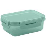 Pote Click Retangular 380ml Com Tampa Hermética Trava Lanche Verde Menta - Ou
