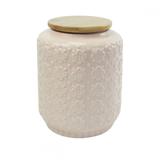 Pote com tampa de ceramica rosa 14cm x 14cm x 19cm - Btc decor