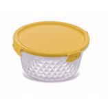 Pote Cristal 1L - Redondo Amarelo - Plasvale