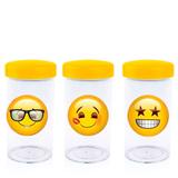 Pote de Acrílico com Tampa Emoji 70 ml 10 unidades - Festabox