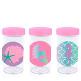 Pote de Acrílico com Tampa Festa Infantil Sereia 70ml 10 unidades - Festabox