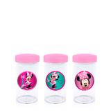Pote de Acrílico com Tampa Minnie Rosa 70 ml 10 unidades - Festabox