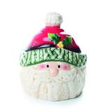 Pote de ceramica em formato de noel.: 1411303 Alt. 15,00 x Diam. 13,00 PT C/2 UN - Cor: vermelha/verde - Cromus