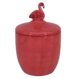 Pote de ceramica flamingo 12,5cm x 12,5cm x 19cm - Btc decor