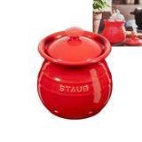 Pote de Cerâmica para Alho Staub Vermelho Cereja 12CM - 18387