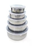 Pote De Inox C/ Tampa Plástica. 5 Peças Dolce Home